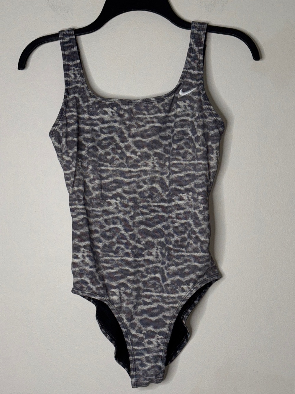 Nike Animal Print One Piece Swim Suit Black Gray Size M
